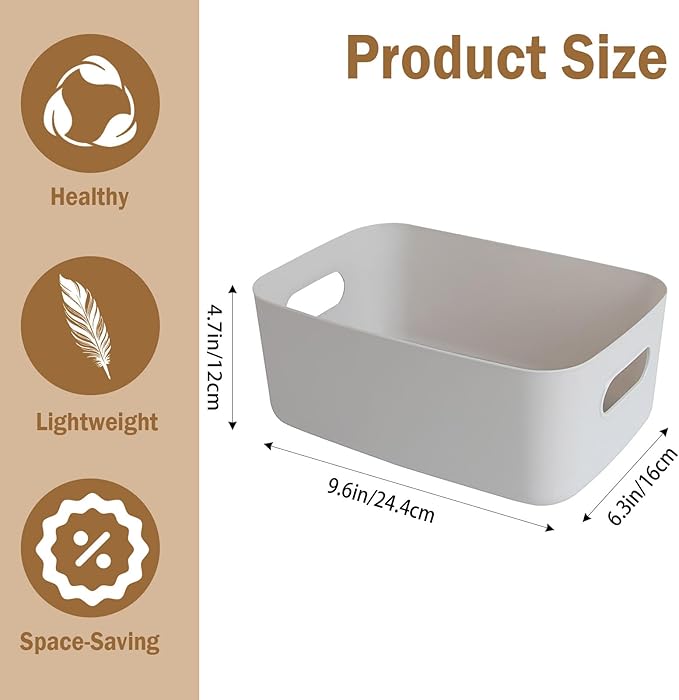 COVRA 2-Pack Plastic Storage Bins, Small Storage Baskets, Organizers - Image 2