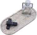 Natural Marble Tray, Oval Vanity Decorative Tray by Kesoniku