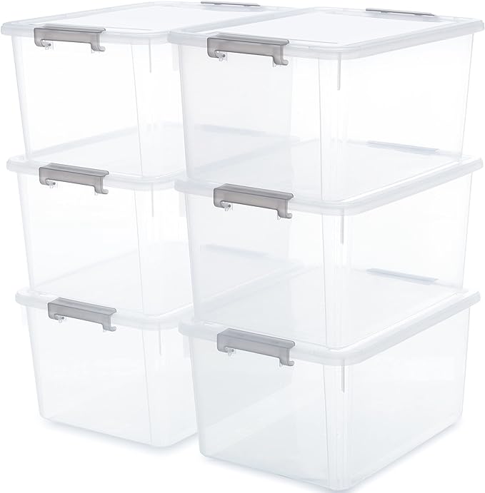 Citylife 6 Packs 32 QT Plastic Storage Bins by CitylifeHomeOrganization