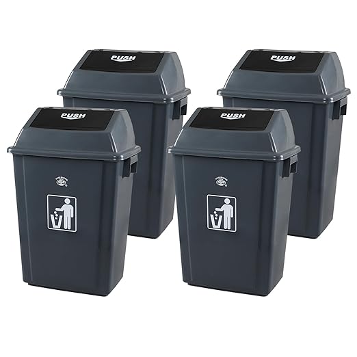 13 Gallon Swing Top Garbage Can, Plastic Waste Bin - Image 6