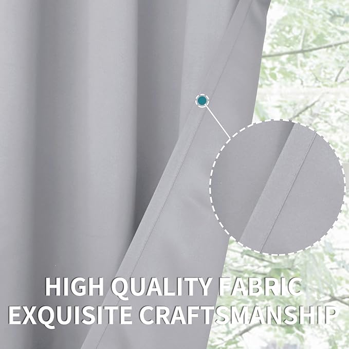 BGment Light Grey Blackout Curtains 30 Inches Long - Image 6