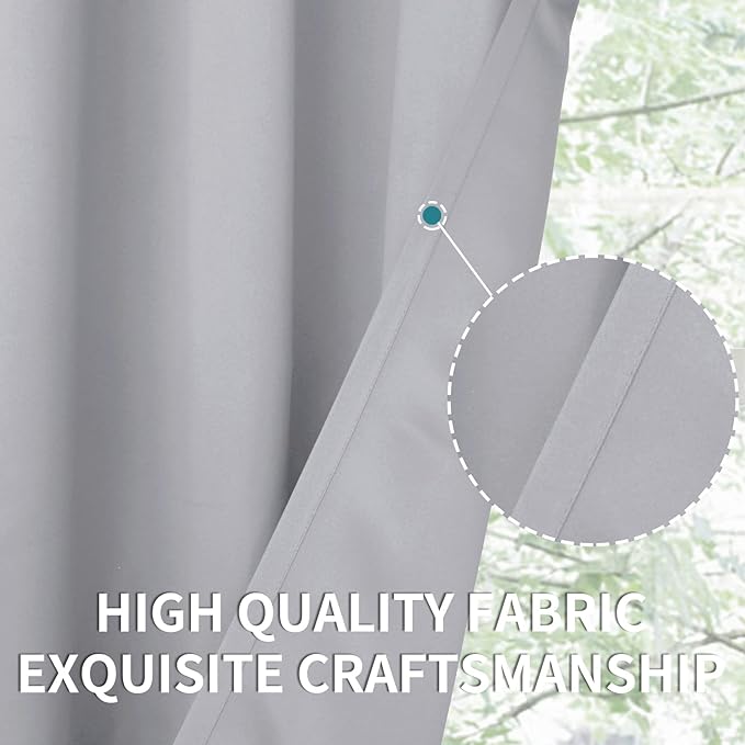BGment Light Grey Blackout Curtains 48 Inch Length - Image 5