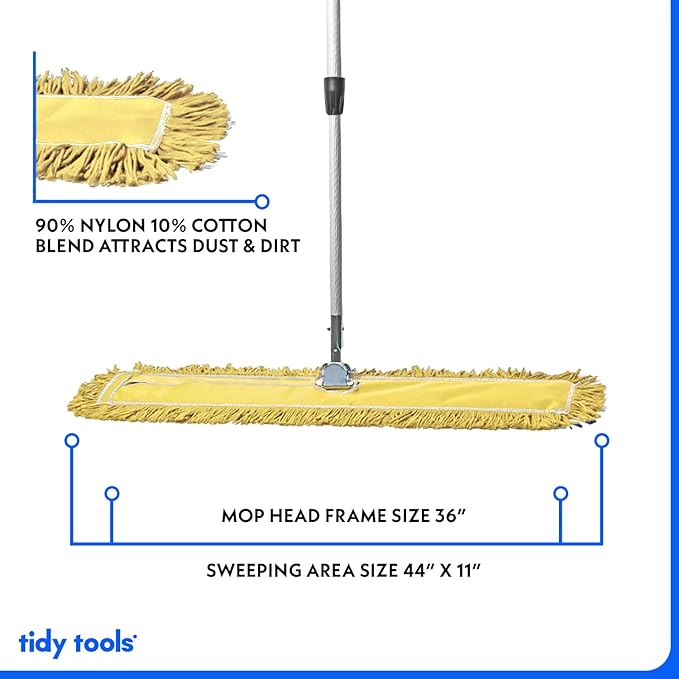 36 Inch Yellow Commercial Dust Mop & Floor Sweeper - Image 3