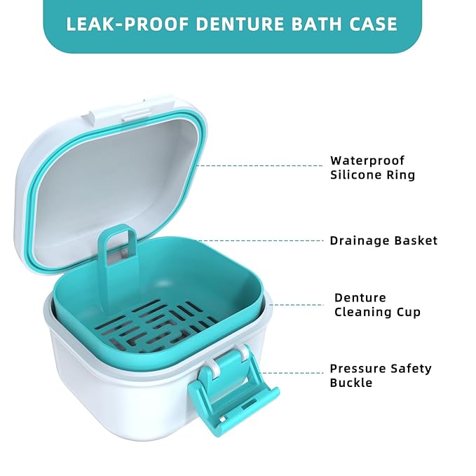 ARGOMAX Leak Proof Denture Bath Cup, Portable Soaking Denture Box, Denture Bath - Image 6