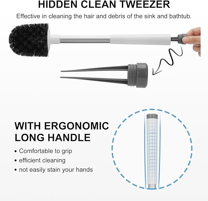 SetSail Toilet Brush and Holder, Self Closing Lid Toilet Bowl Brushes Holder - Image 3
