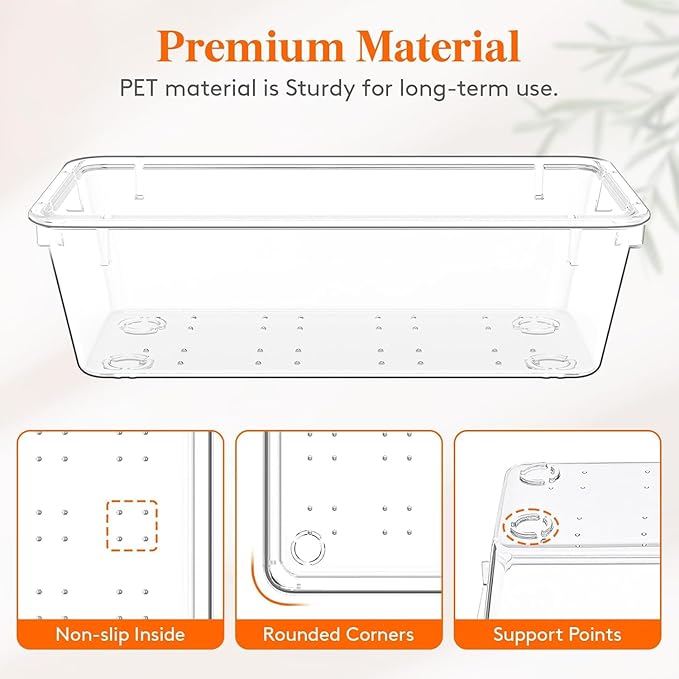 6 Pack Large Clear Plastic Drawer Organizer Trays – Non-Slip Storage Bins - Image 2