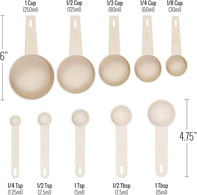 Beille 14pc Wheat Straw Kitchen Utensil Set Peeler Cutter Grater Spoons and Cups - Image 3