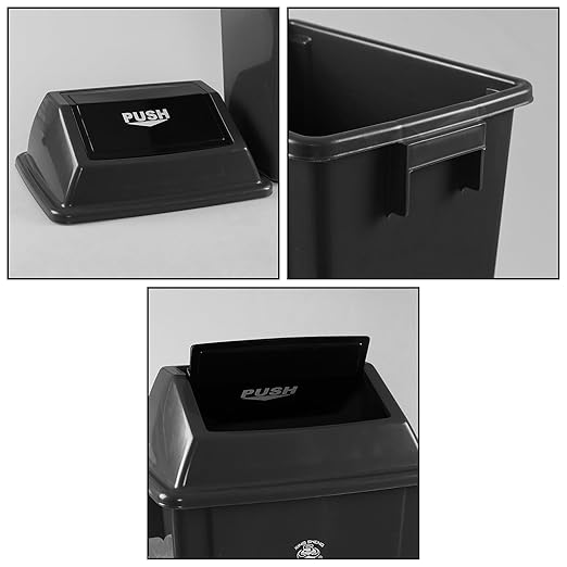4-Pack 13 Gallon Plastic Swing Top Kitchen Trash Can, Garbage Bin - Image 3