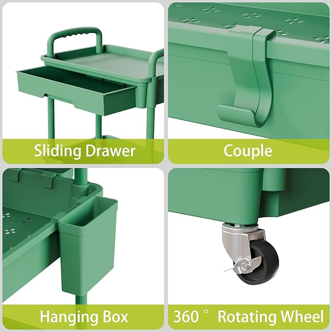 4 Tier Rolling Cart Organizer, Art Craft Diaper Bedside Snack Laundry Room - Image 4