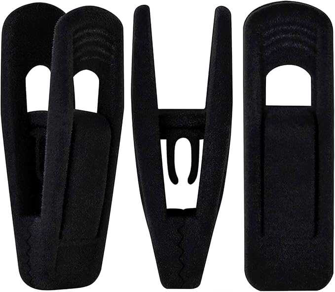 Black Velvet Hangers Clips 20 PCS, Non-Slip Velvet Clips by TOFIIGREM