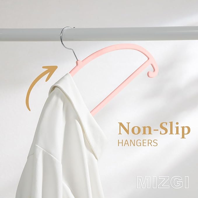 MIZGI 50 Pack Blush Pink Velvet Hangers - Image 4
