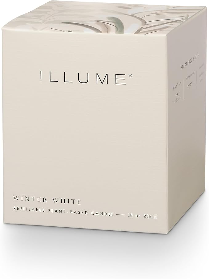 ILLUME Refillable Boxed Glass Candle, Winter White - Image 7