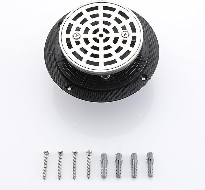 RANDOM Round Shower Drain Brushed Nickel 4 Inch Shower Drain - Image 5