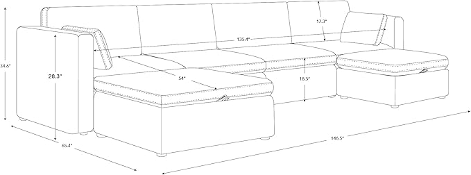 CHITA Oversized Modular Sectional Sofa, FSC Certified U Shaped Couch - Image 2
