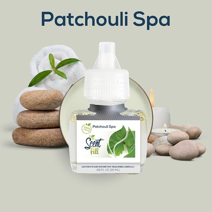 Scent Fill 100% Natural Patchouli Spa Plug in Air Freshener, Scented Oil Refills - Image 3