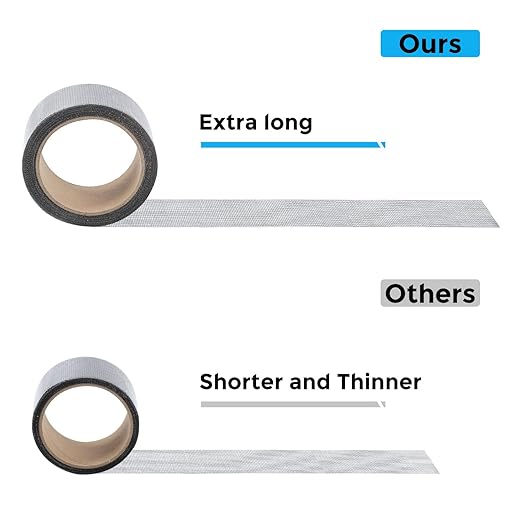 Grey Window Screen Repair Tape, 4IN X 25FT Screen Repair Kit - Image 7