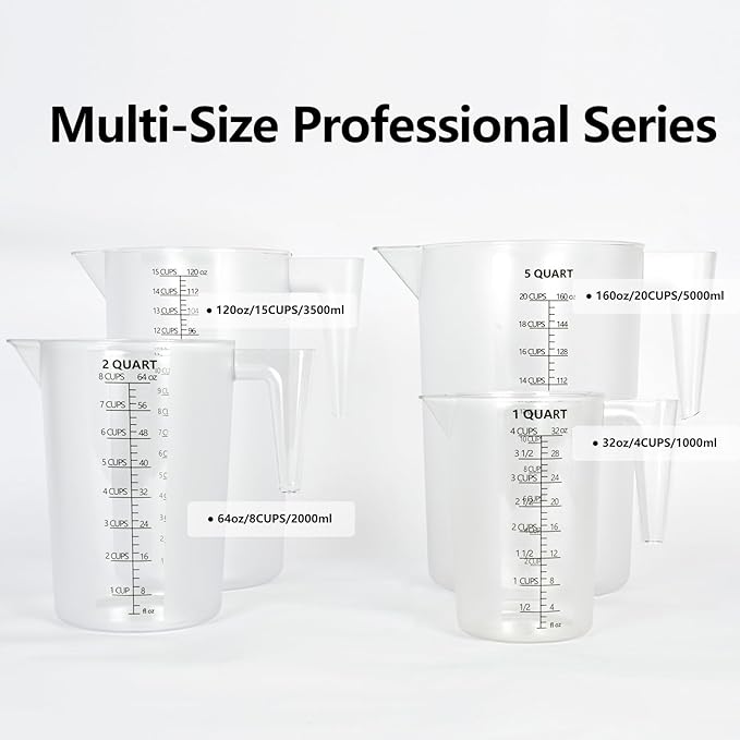 Food-Grade Plastic Measuring Pitcher – 32 Ounce & 4 Cups Measuring Cups - Image 4