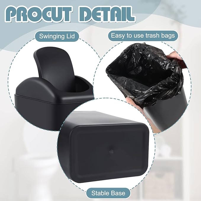 Hoolerry 2 Pcs 3 Gallon/12 Liter Small Trash Can Plastic Kitchen Garbage - Image 6