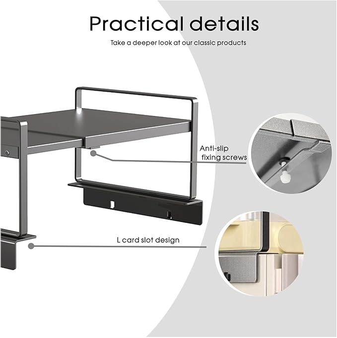 Adjustable Fridge Top Storage Rack, 12.4"-23.62" Expandable Organizer Shelf - Image 8