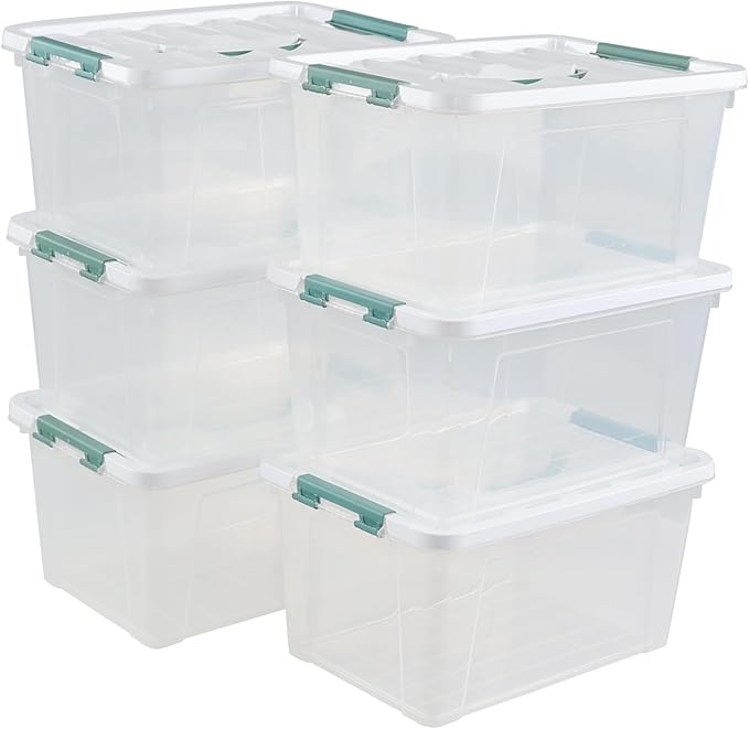 6-Pack Clear Latch Storage Box, 14 L Plastic Storage Bin - Image 7