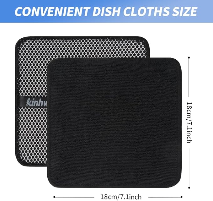 KinHwa Kitchen Washcloths for Dishes Absorbent Microfiber Dish Cloths Quick Dry - Image 5