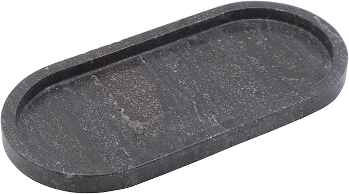 Natural Marble Tray, Oval Vanity Decorative Tray - Image 2