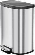 13.2 Gal/50L D-Shape Trash Can, Step-On Stainless Steel Garbage Can, Soft-Close by Unknown