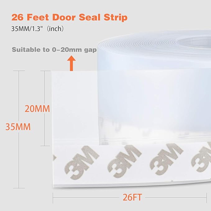 26 Feet Silicone Seal Strip, Transparent, 35MM - Image 6