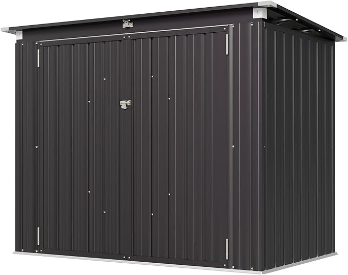 Aoxun 80 CU.FT Outdoor Storage Shed Metal Trash Can Storage - Image 6
