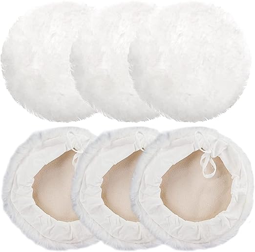 Linkstyle 6PCS 7 Inch Wool Buffing Pads Kit, Lambs Wool Polishing Bonnet Pads by Linkstyle