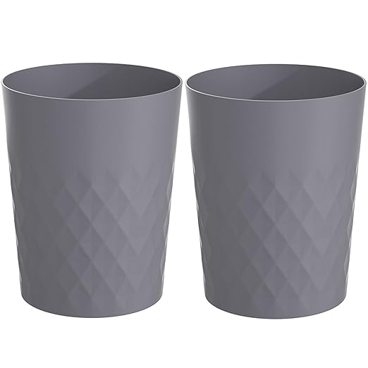 1.8 Gallon Small Trash Can 2 Pack Bathroom Garbage Can Waste Basket Recycling by HOLTPHILI