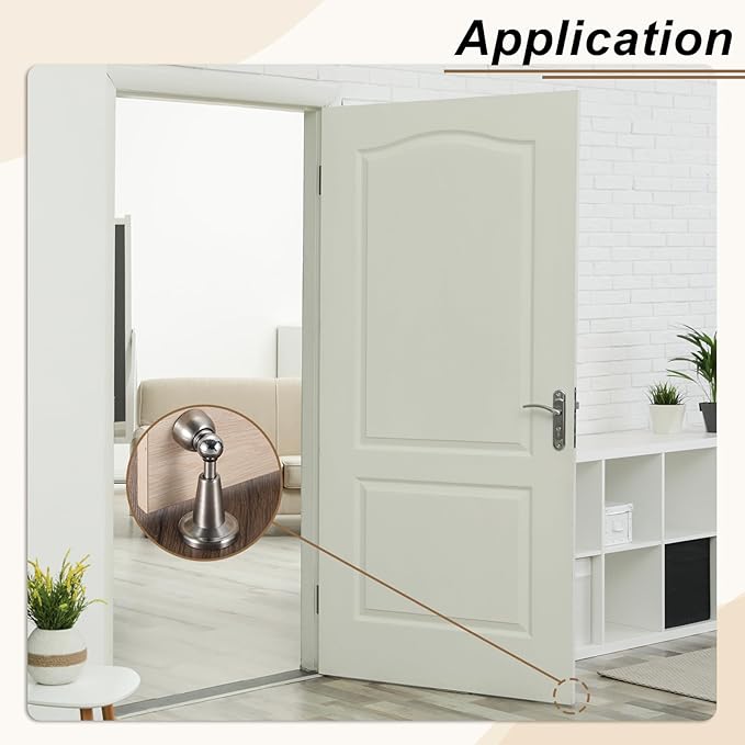 uxcell 2Pcs Magnetic Door Stopper, 304 Stainless Steel Magnetic Door Stop Catch - Image 4