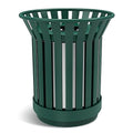27.6IN Round Large Outdoor Trash Can, Heavy Duty Metal Slatted Garbage Can by Gaonala