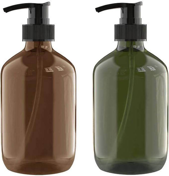 2 PCS 16 OZ Pump Bottle Plastic Pump Lotion Dispenser Empty Bottles Refillable by WANBAO