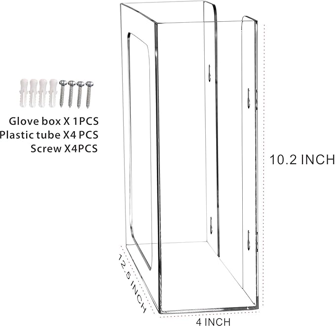 Cq acrylic Clear Wall Floating Glove Rack and Glove Box Dispenser Holder - Image 2