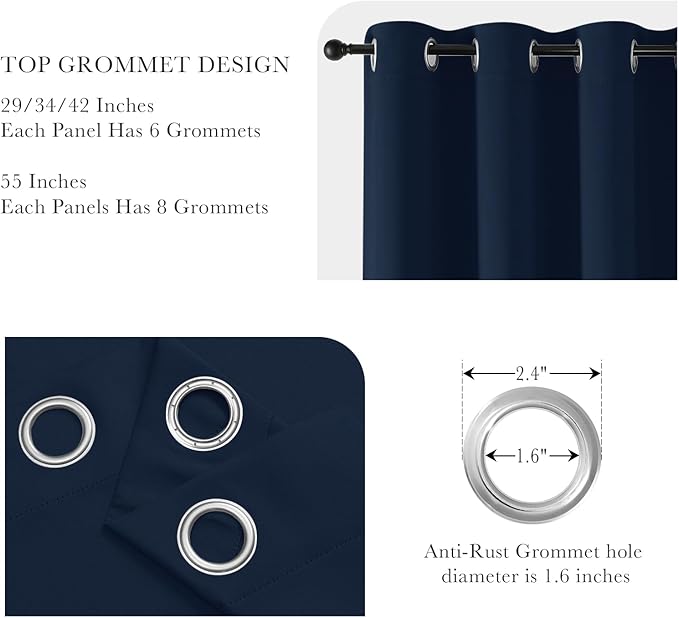 PONY DANCE Nave Blue Short Curtains - Image 4