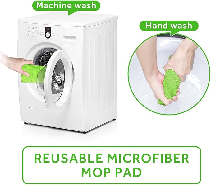 18 inch Mop Pads Refills, 3 Pack Microfiber Reusable Replacement Mop Pads Flat - Image 6