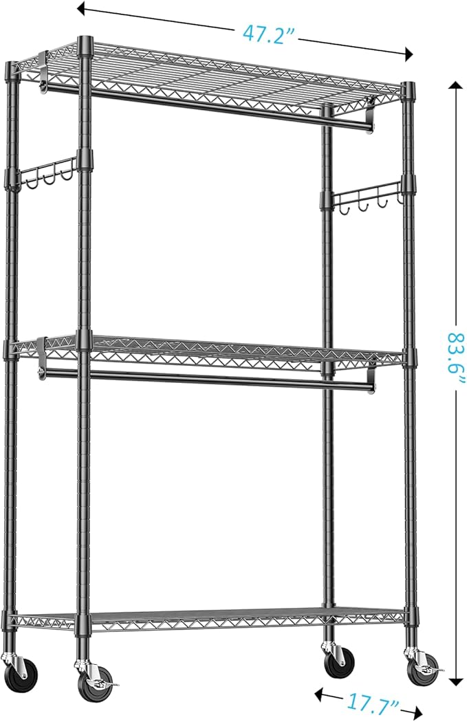 IZEUK Heavy Duty Rolling Garment Rack - Image 2