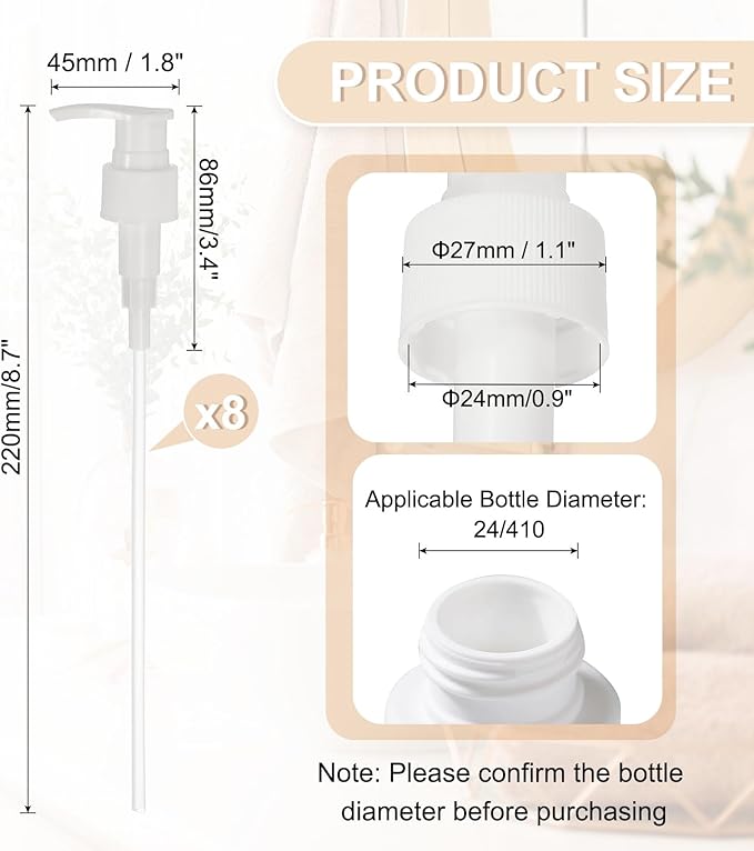 uxcell 8 Pcs Soap Dispenser Pump Heads Soap Dispensers Top Pumps Replacement - Image 2