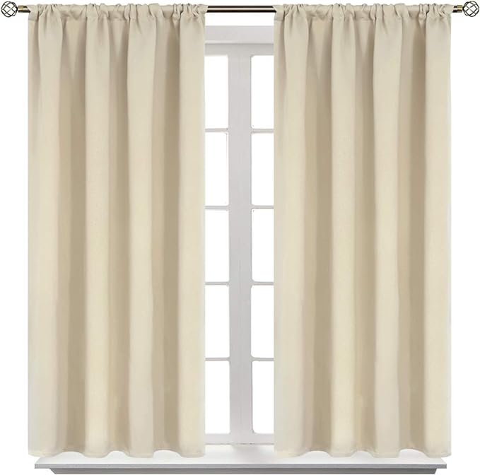 BGment Beige Blackout Curtains 40 Inches Long by BGment