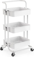 Pipishell 3 Tier Mesh Utility Cart, Rolling Metal Organization Cart by Pipishell
