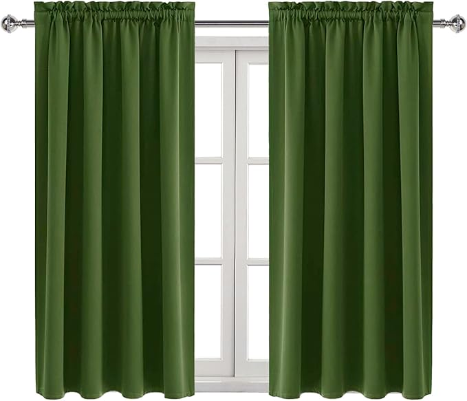 DWCN Olive Green Room Darkening Blackout Curtains - Image 9