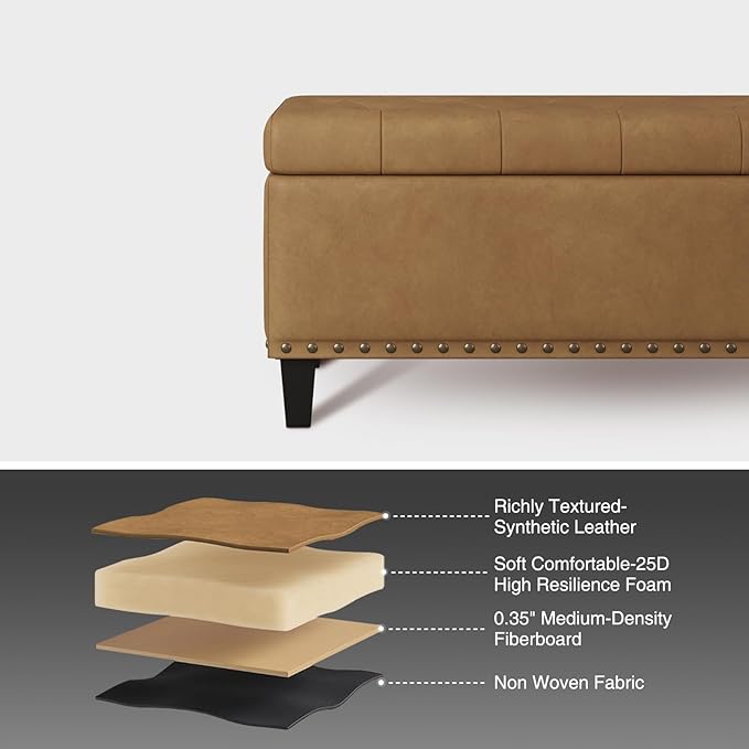 Storage Ottoman Bench, 51-Inch Large Storage Bench - Image 7
