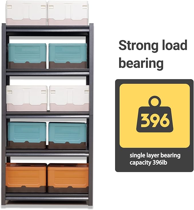 Heavy Duty Garage Shelving, Metal Storage Shelves, Adjustable 5 Tier Metal - Image 6