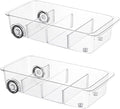 Fridge Organizer Bins With Wheels, 2 Pack Roll Out Refrigerator Organizers And by LXLXXL