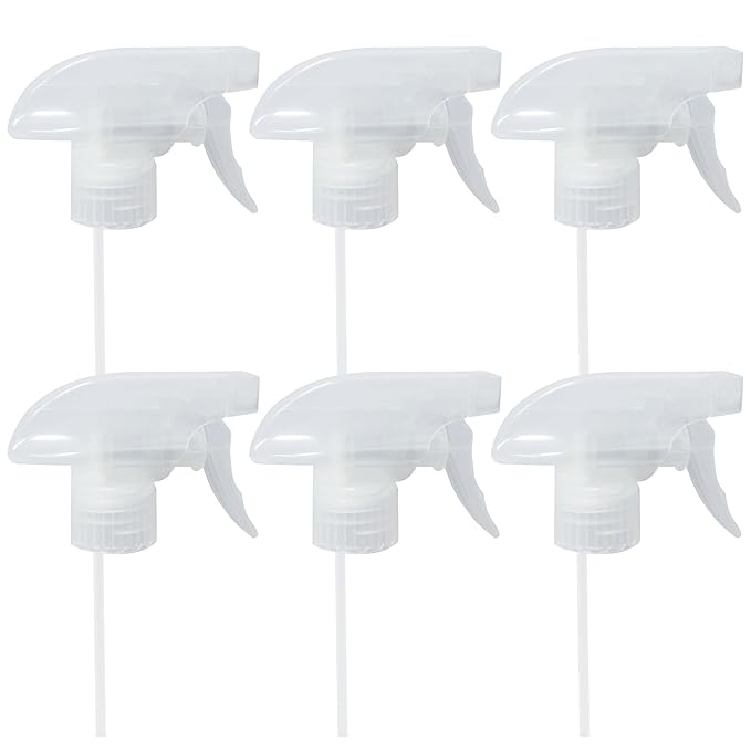 6-Pack Transparent White Trigger Sprayer by TopHomeStore
