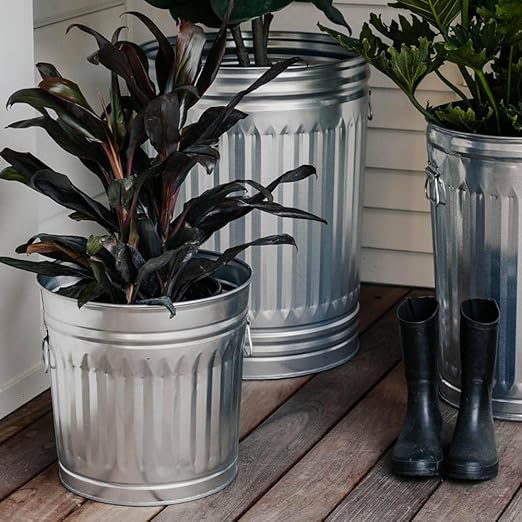 31 Gallon Metal Trash Can with Lid, Durable Silver Garbage Can-Easy to Clean - Image 5