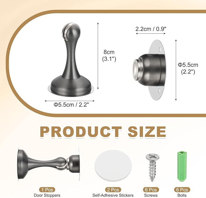MECCANIXITY Magnetic Door Stoppers Stainless Steel Door Stops, Wall Floor - Image 2