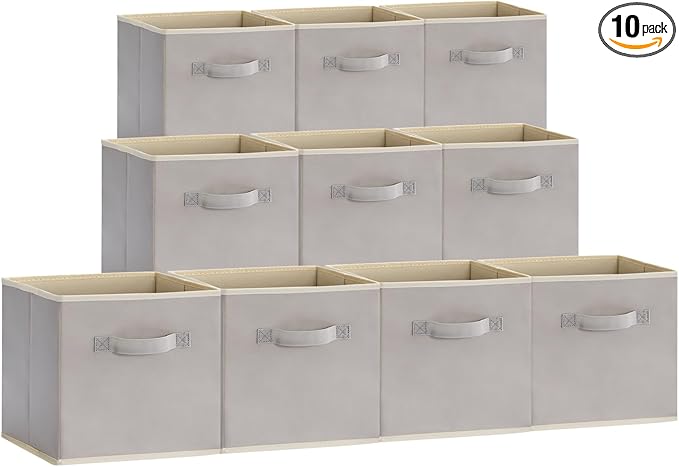 Lifewit 10 Packs Storage Cubes, 11 Inch Cube Storage Bins, Foldable Fabric Bins by Lifewit