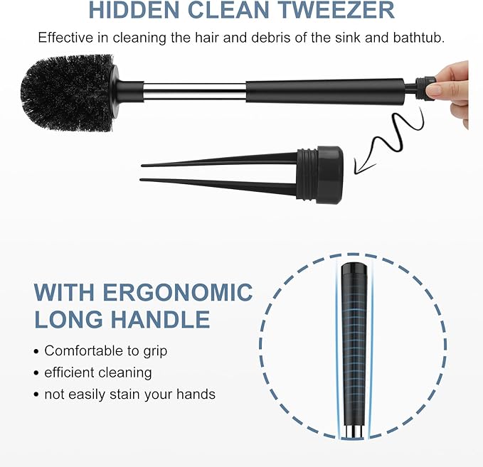 SetSail Toilet Brush and Holder, Self Closing Lid Toilet Bowl Brushes Holder - Image 3